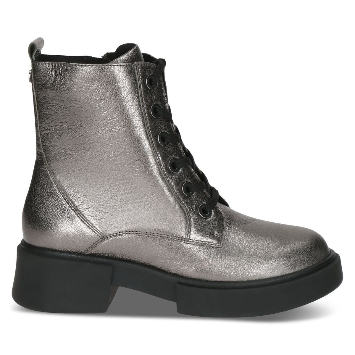 Bottine en cuir gris clair combiné, CAPRICE