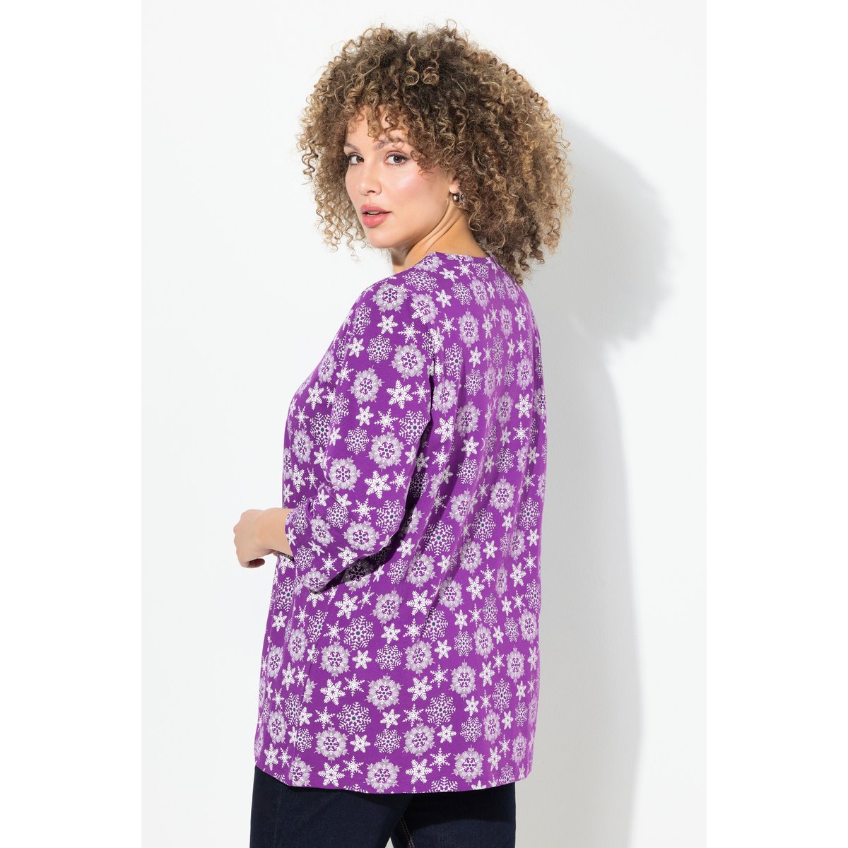 T-shirt à ligne en A violet foncé, ULLA POPKEN