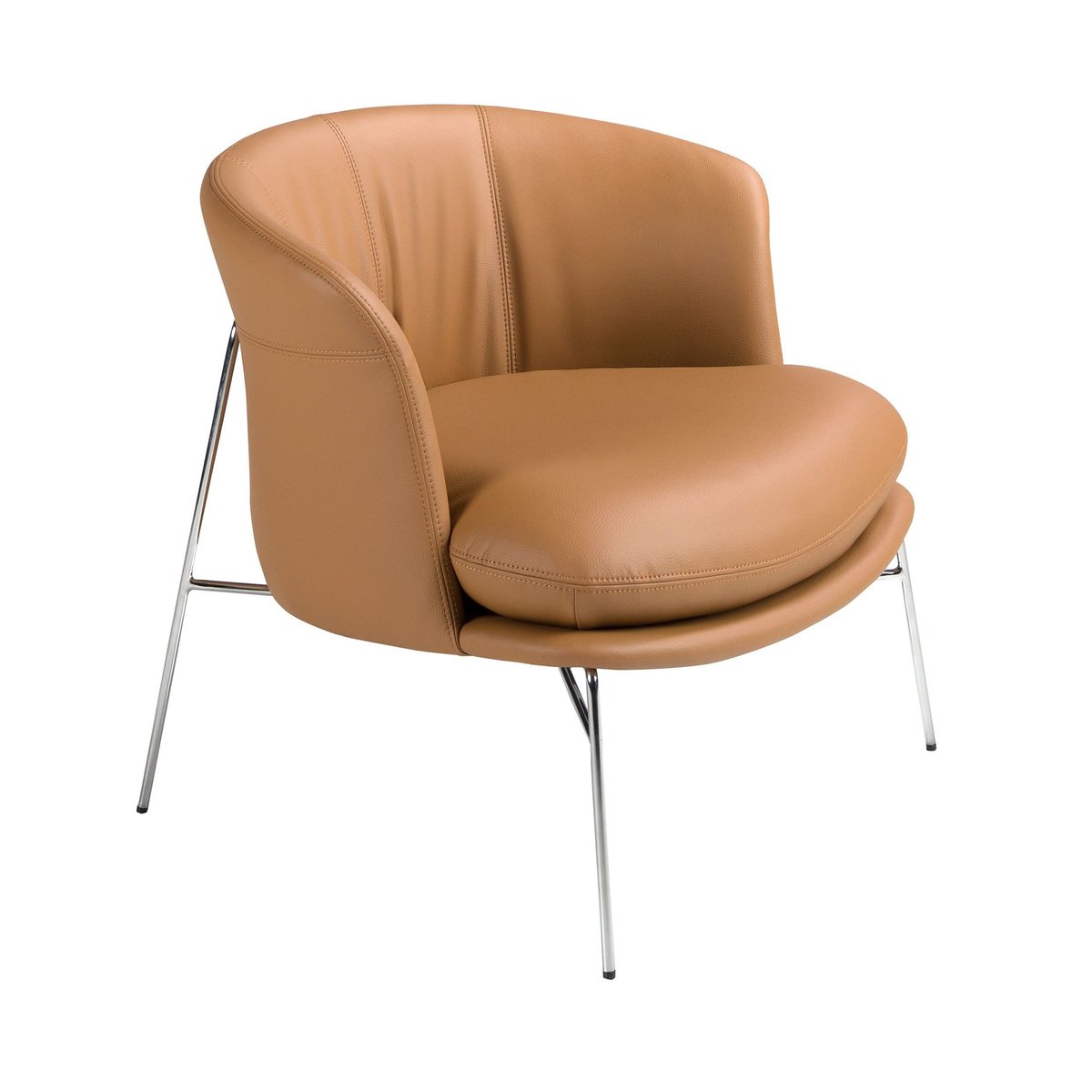 Fauteuil en similicuir marron | acier, ANGEL CERDA