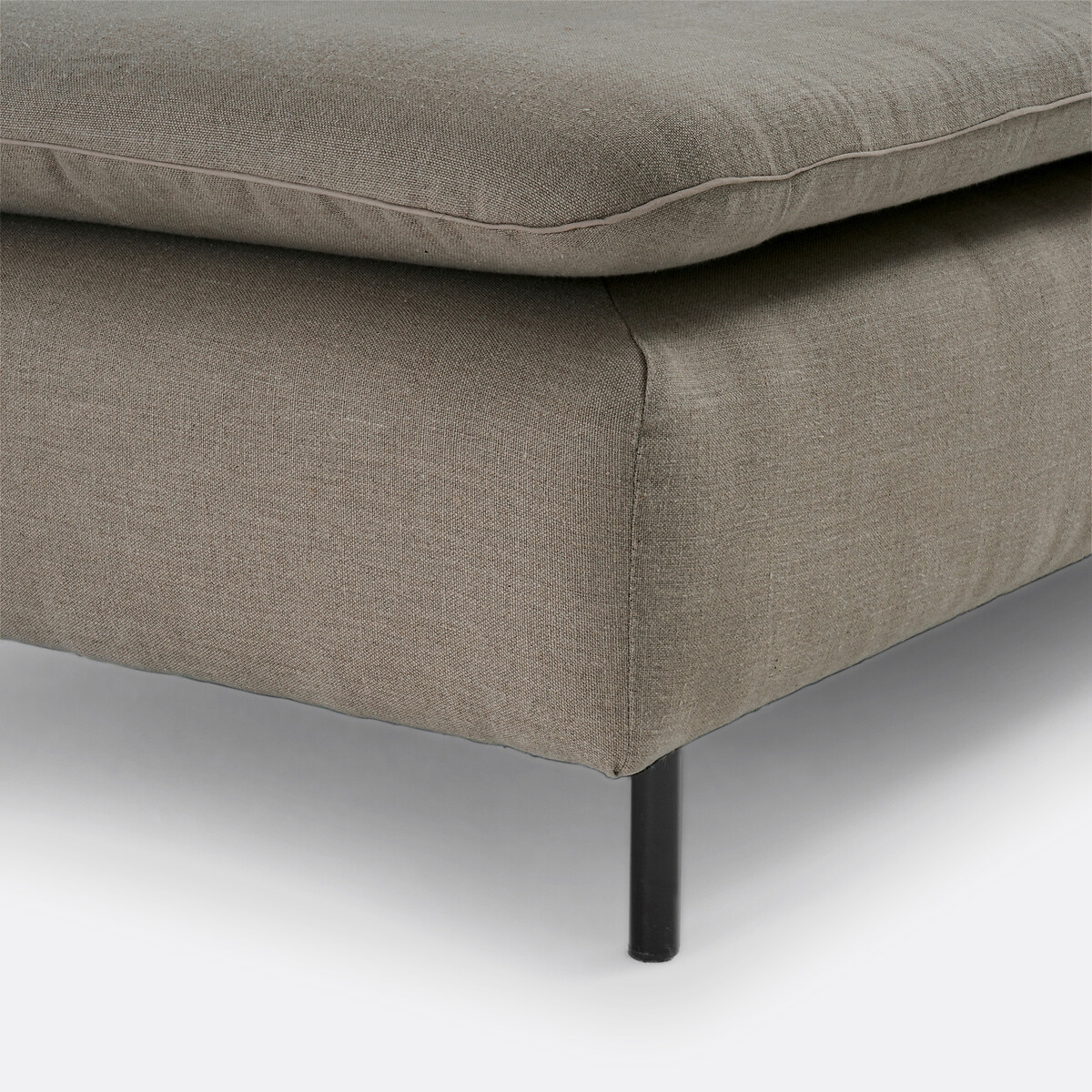 Méridienne modulable, en lin et viscose, profondeur 158 cm, IVETE kaki grisé, LA REDOUTE INTERIEURS