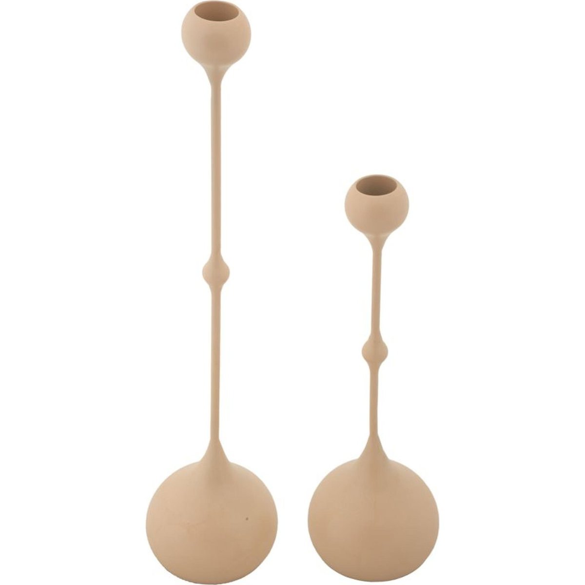 Bougeoirs en fer sculpturaux lot de 2 GLAM rose et doré, RECOLLECTION