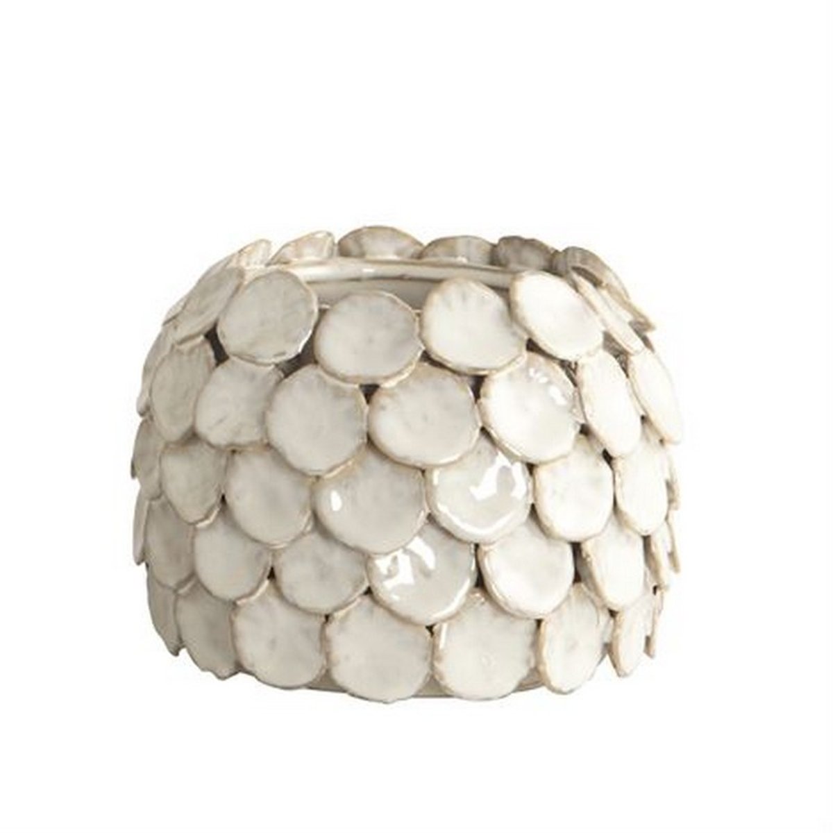 Petit vase pétales grès Dot blanc, HOUSE DOCTOR