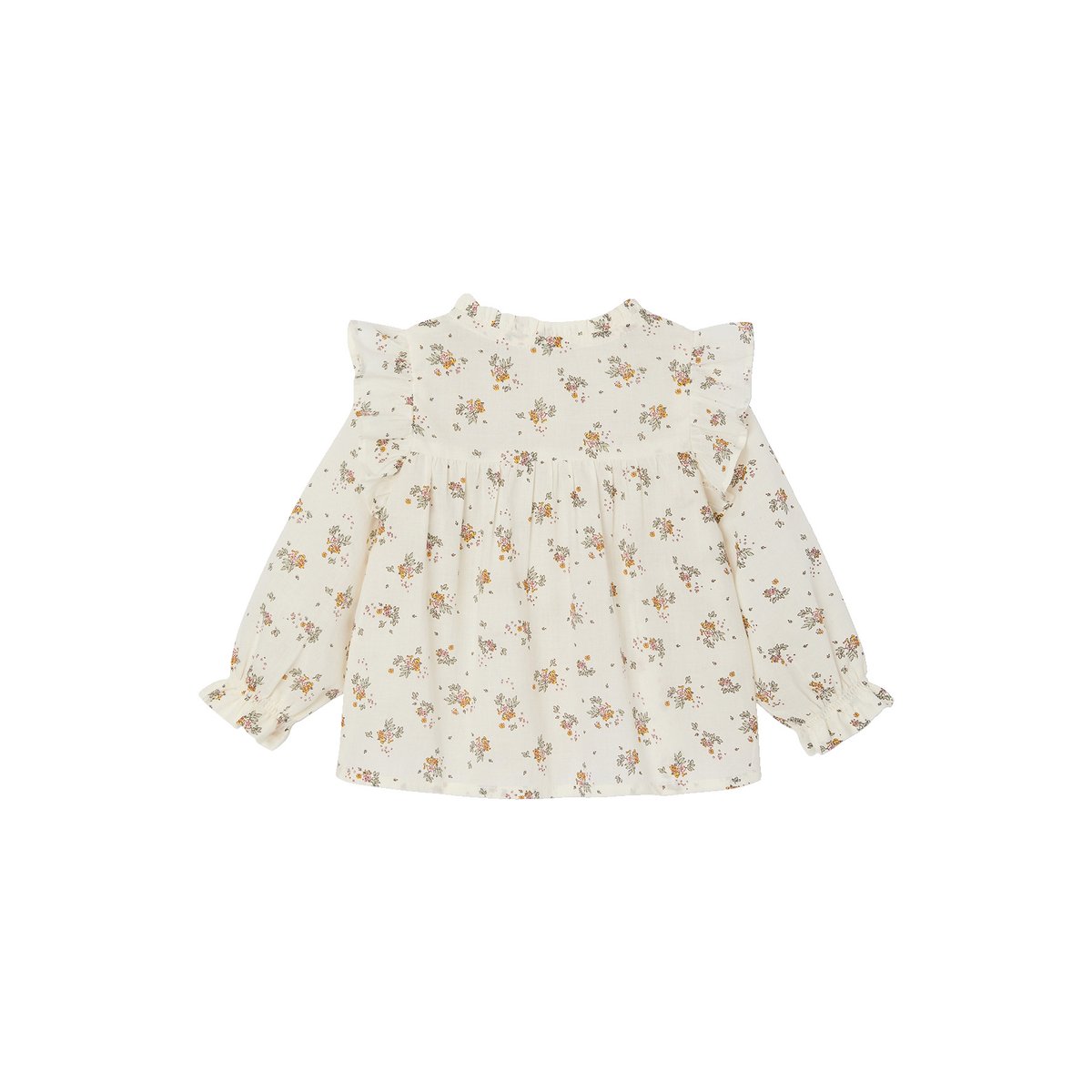 Blouse à volants bébé vanille, VERTBAUDET