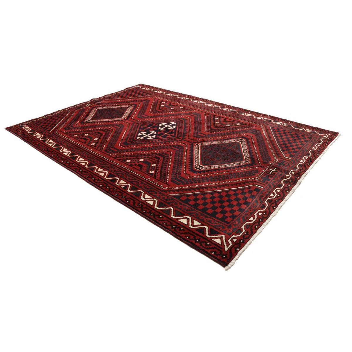 Tapis d'orient au motif oriental, noué main en laine, LORI 2 rouge, crème, noir, UN AMOUR DE TAPIS