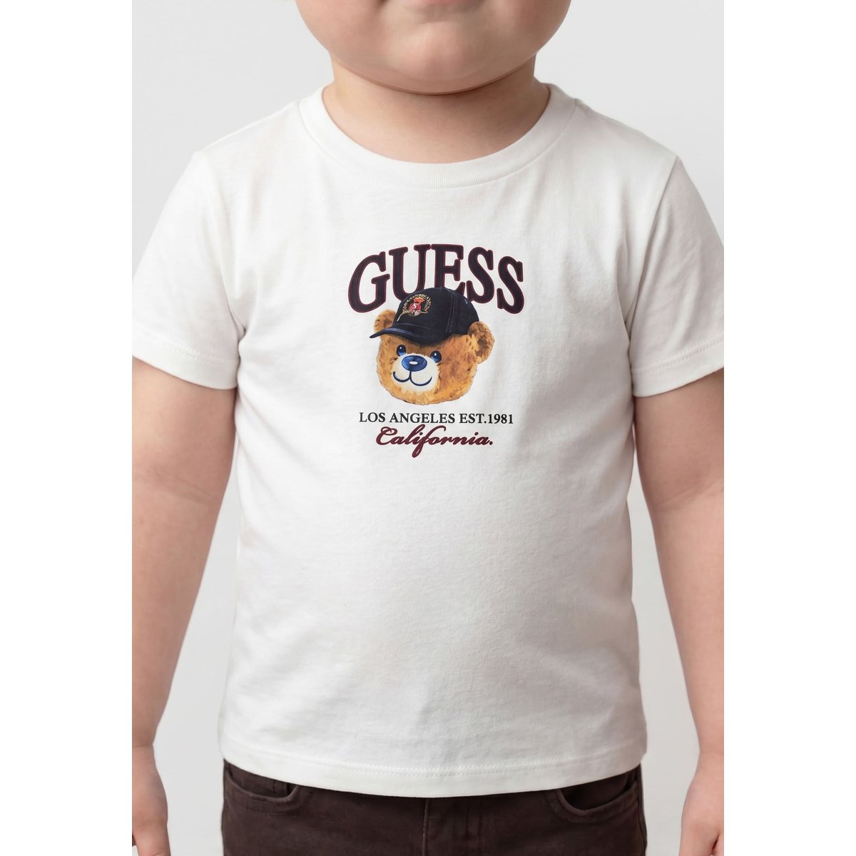 T-Shirt Avec Logo Ours Imprimé blanc, GUESS KIDS