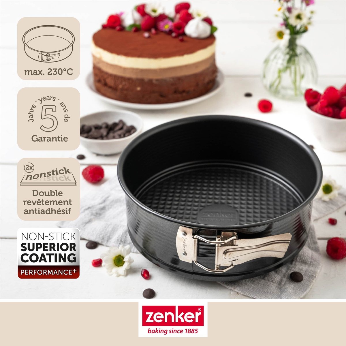 Moule à manqué à charnière 28 cm PERFECTBACK+ noir, ZENKER