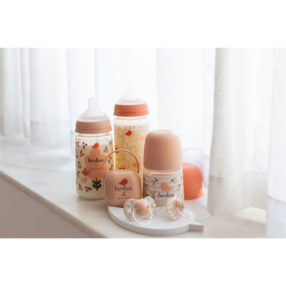 Biberon avec tétine SX Pro 150 ml débit S oisillons rose, SUAVINEX