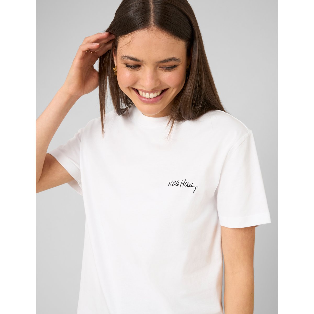 T-shirt licence keith haring blanc, BZB