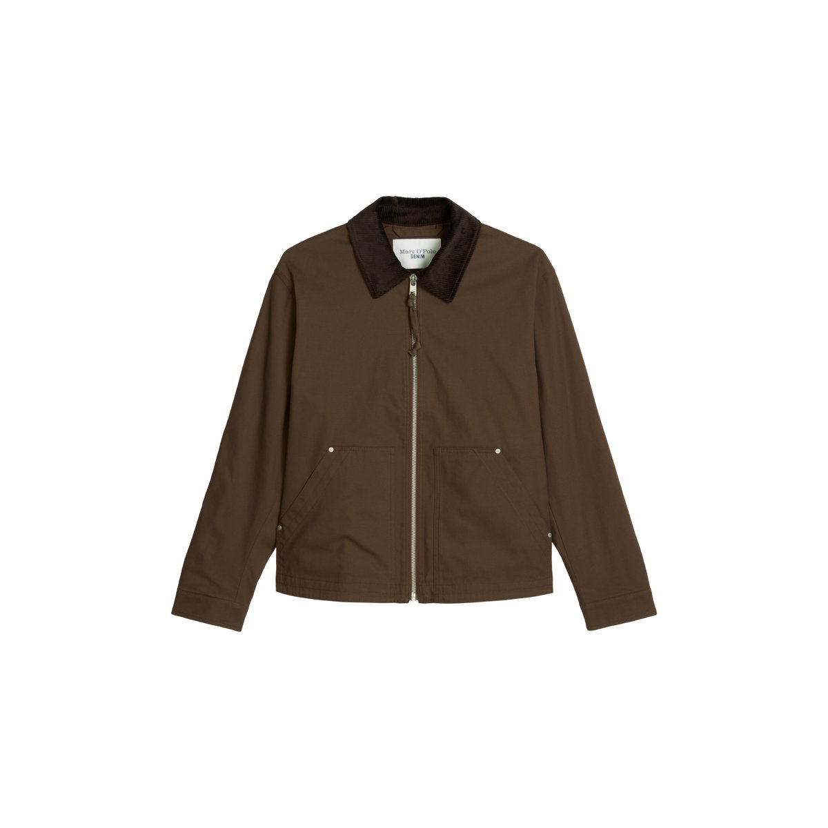 Veste de travail décontractée en toile de coton recyclée marron foncé, MARC O’POLO DENIM