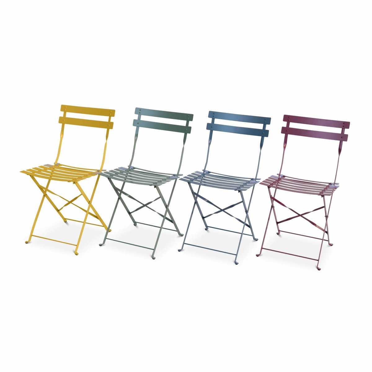 Chaise de jardin pliante métal (lot de 2) CHAISES EMILIA vert de gris, SWEEEK