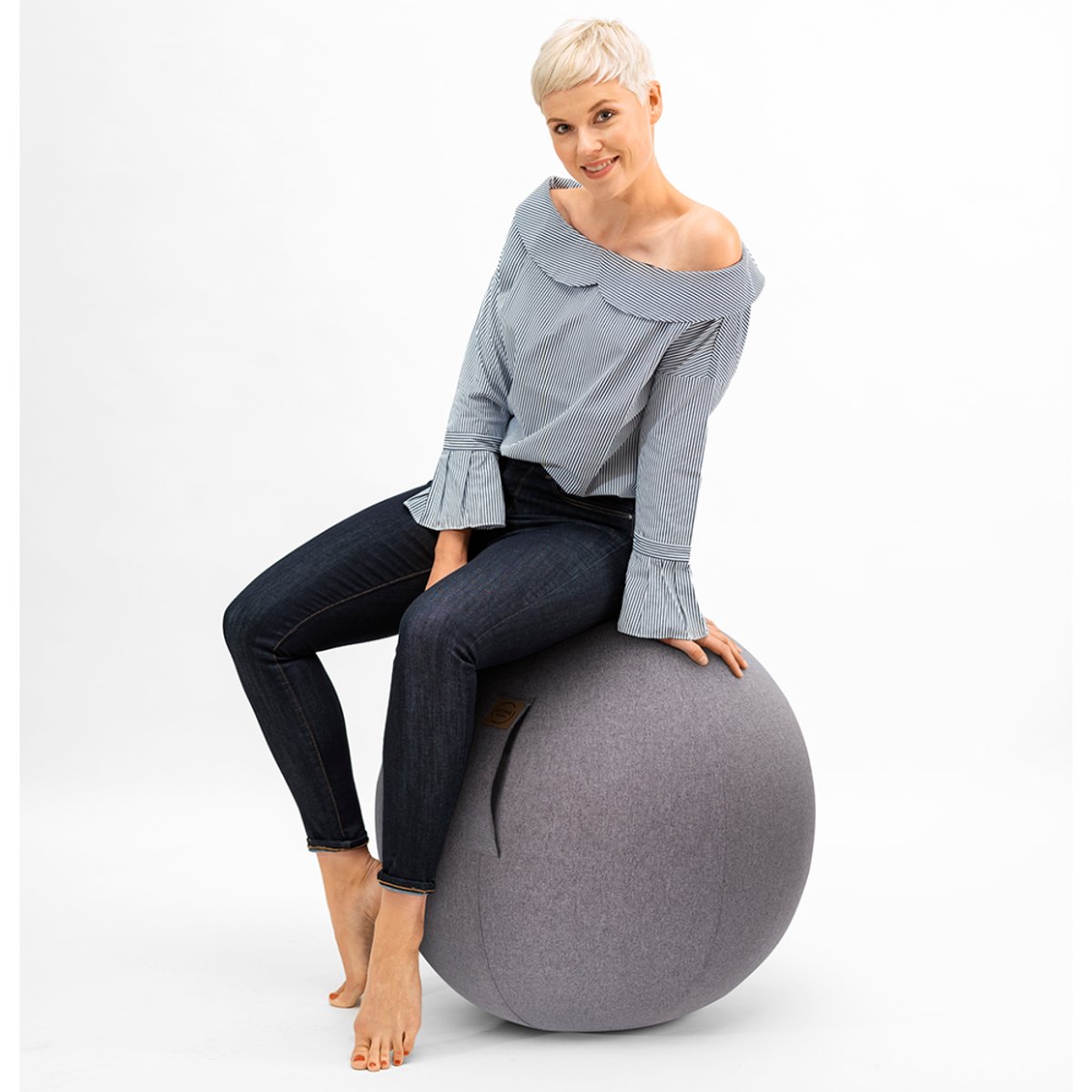 Balle d'assiste SITTING BALL FELT gris, SITTING POINT