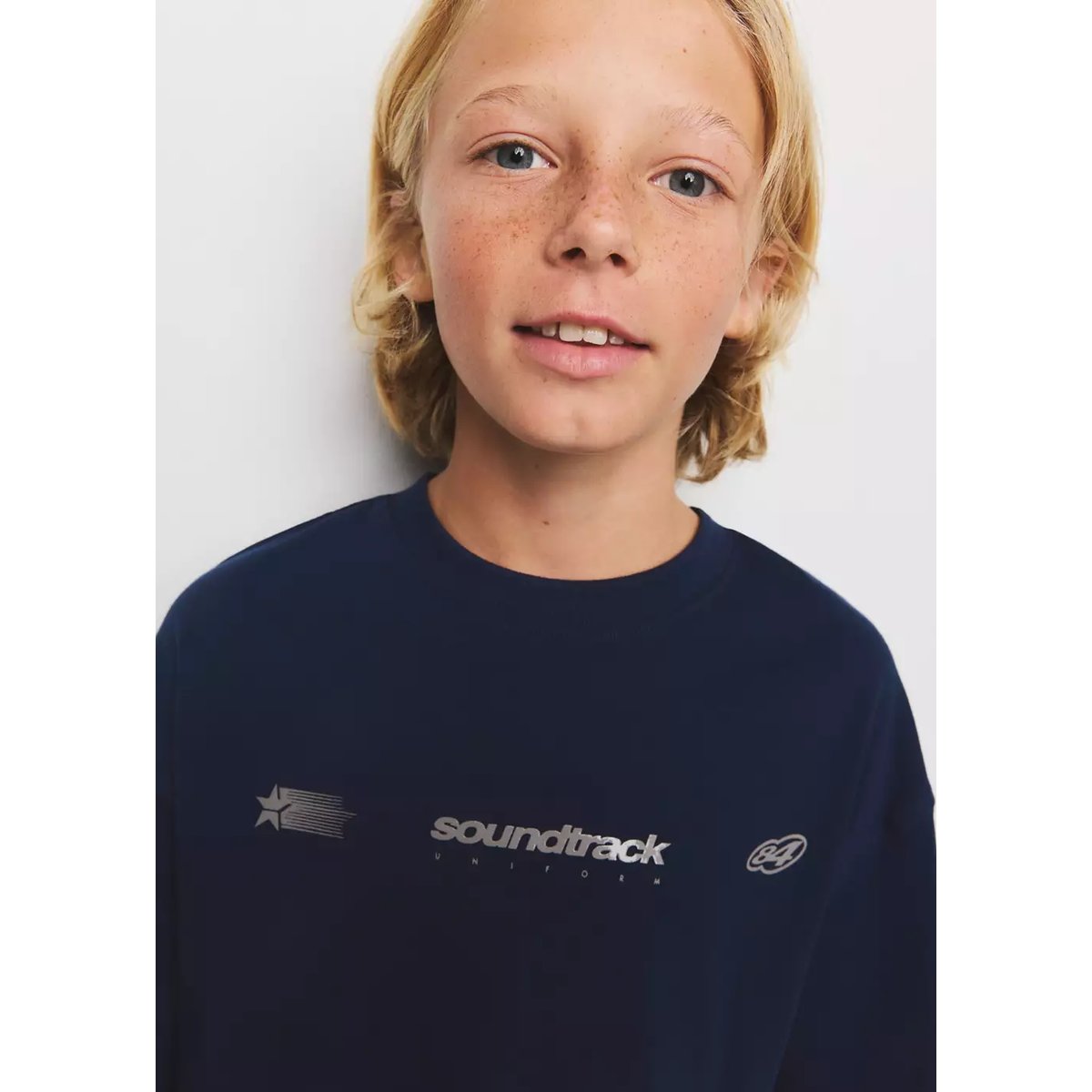 T-shirt oversize détails imprimés bleu marine, MANGO KIDS