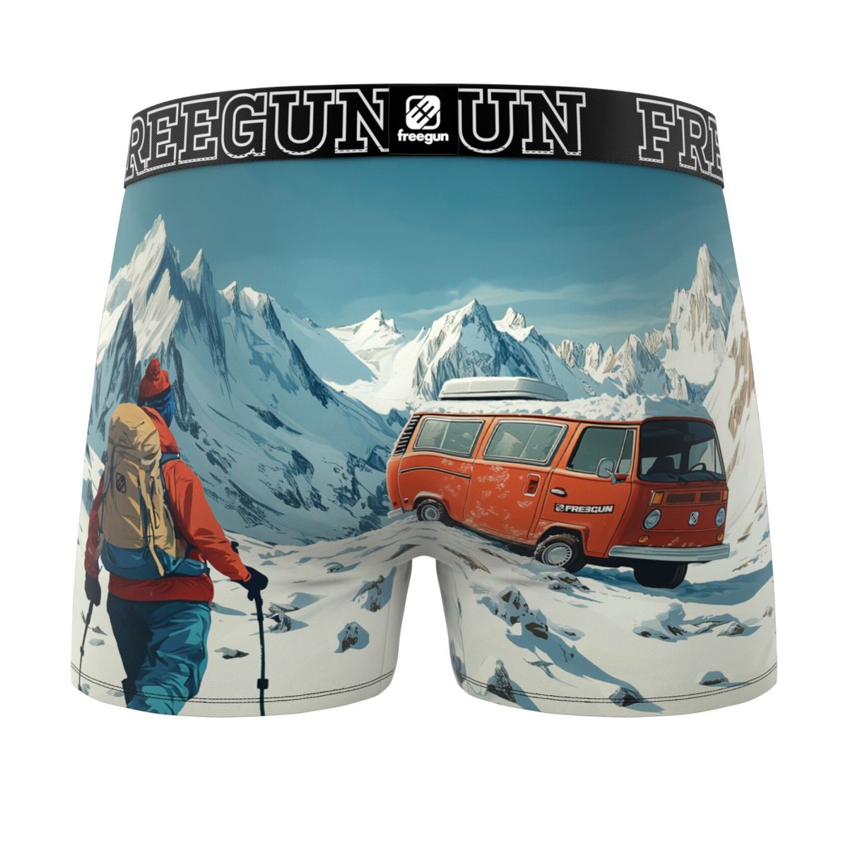 Lot De 3 Boxers Microfibre orange/bleu/beige/kaki/blanc/rouge, FREEGUN