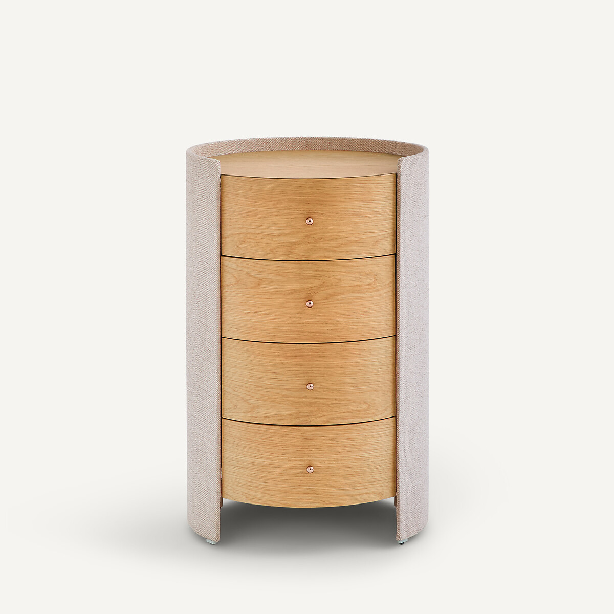 Commode chevet, en plaqué chêne et tissu texturé, FIRMO chêne naturel, AM.PM