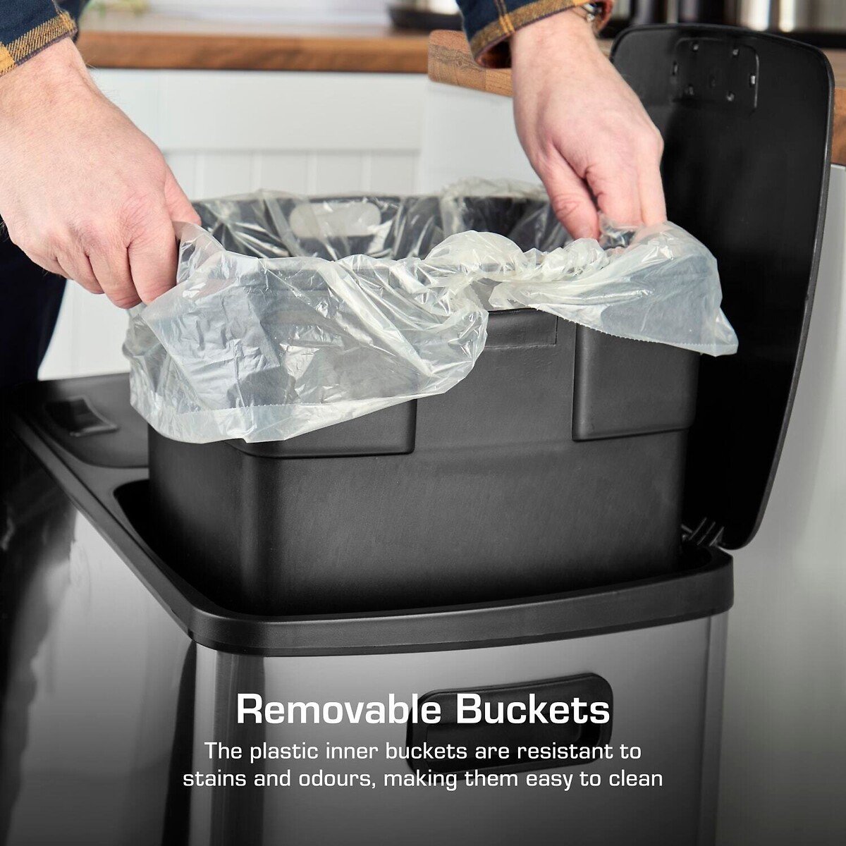 2x30L Recycling Bin silver-coloured, SWAN