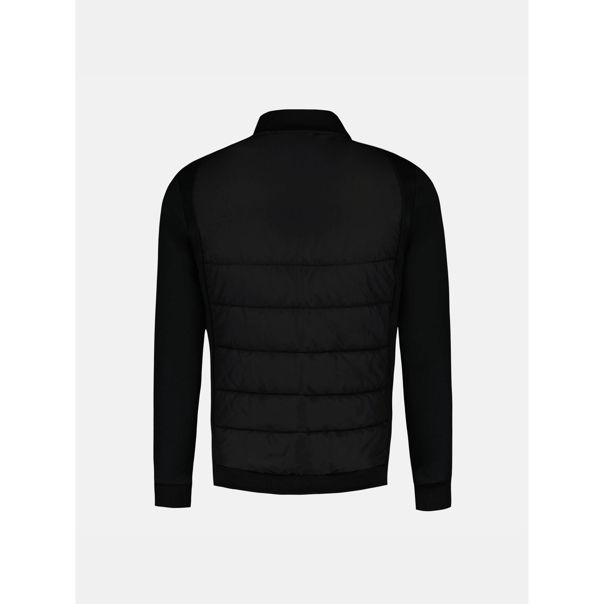Veste zippée matelassée bi-matière avec détail tricolore Hybride black, LE COQ SPORTIF