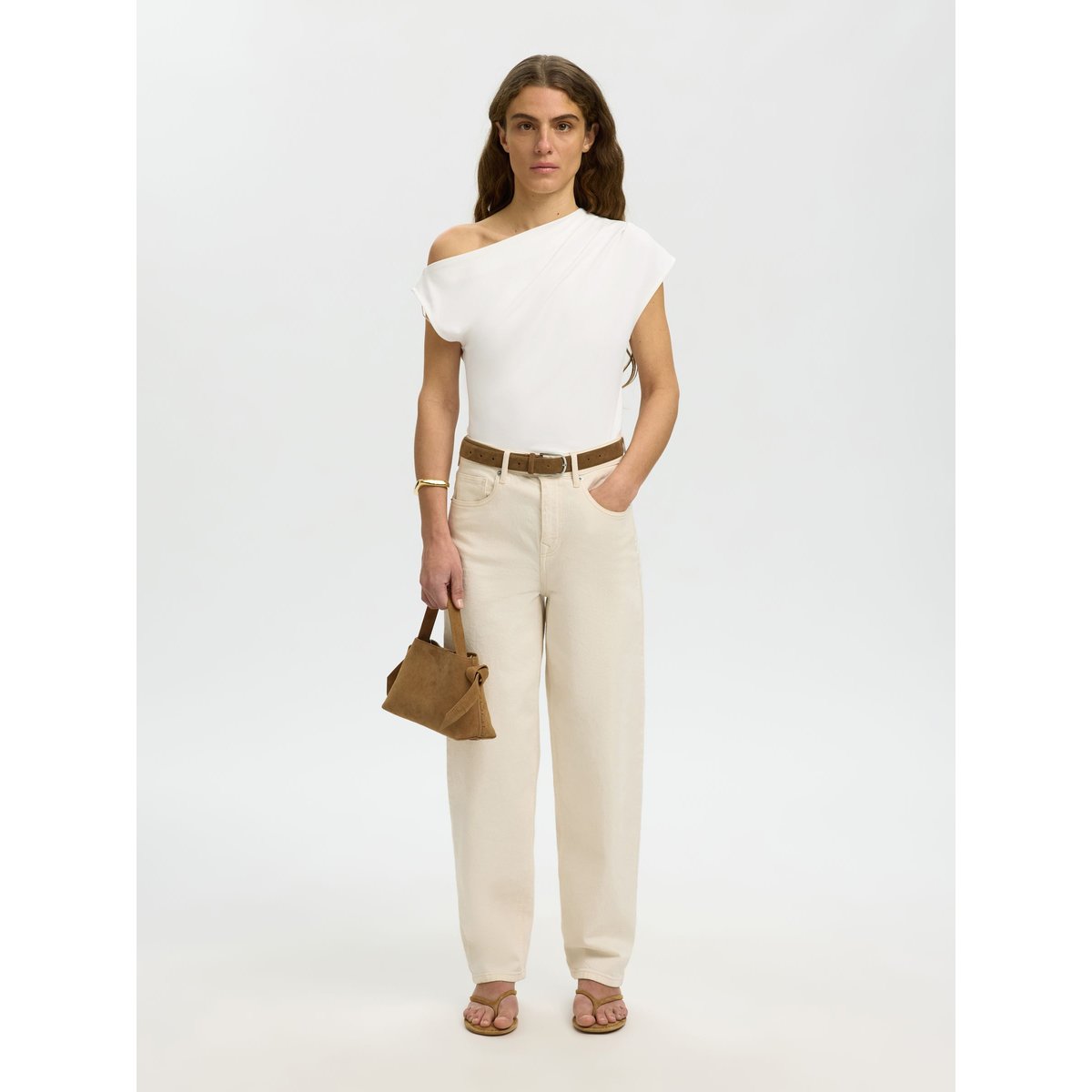 Top À Manches Courtes bright white, SELECTED