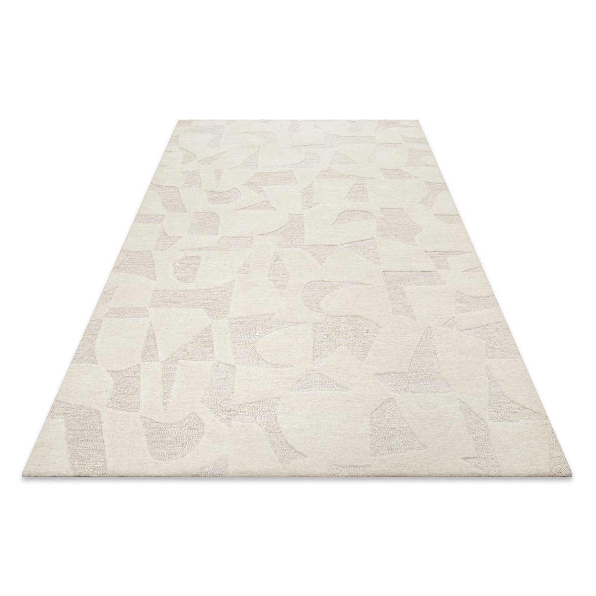 Tapis graphique tufté main , Ocean State beige chiné, WECON HOME