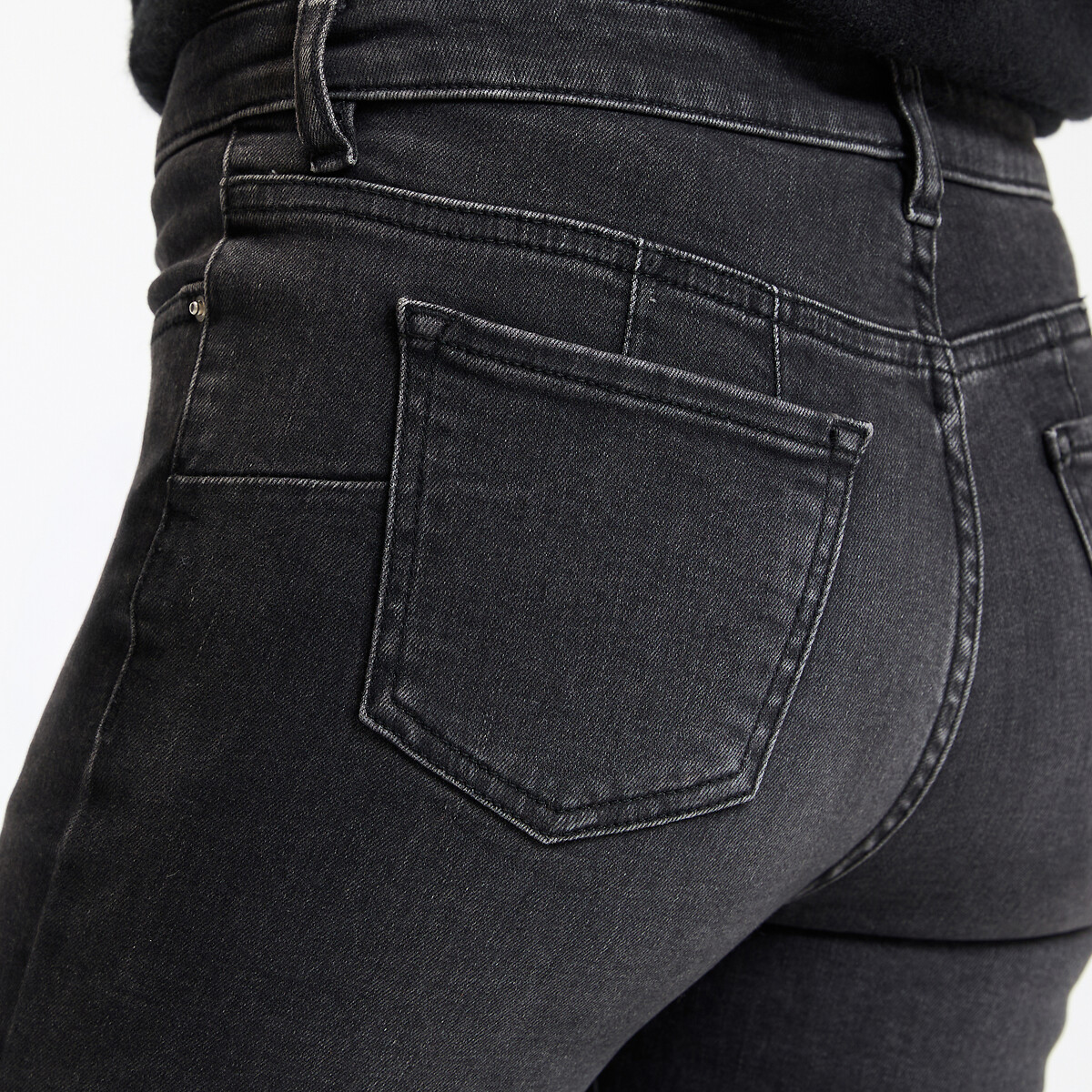 Vaquero slim push-up extra confort negro desgastado, LA REDOUTE COLLECTIONS