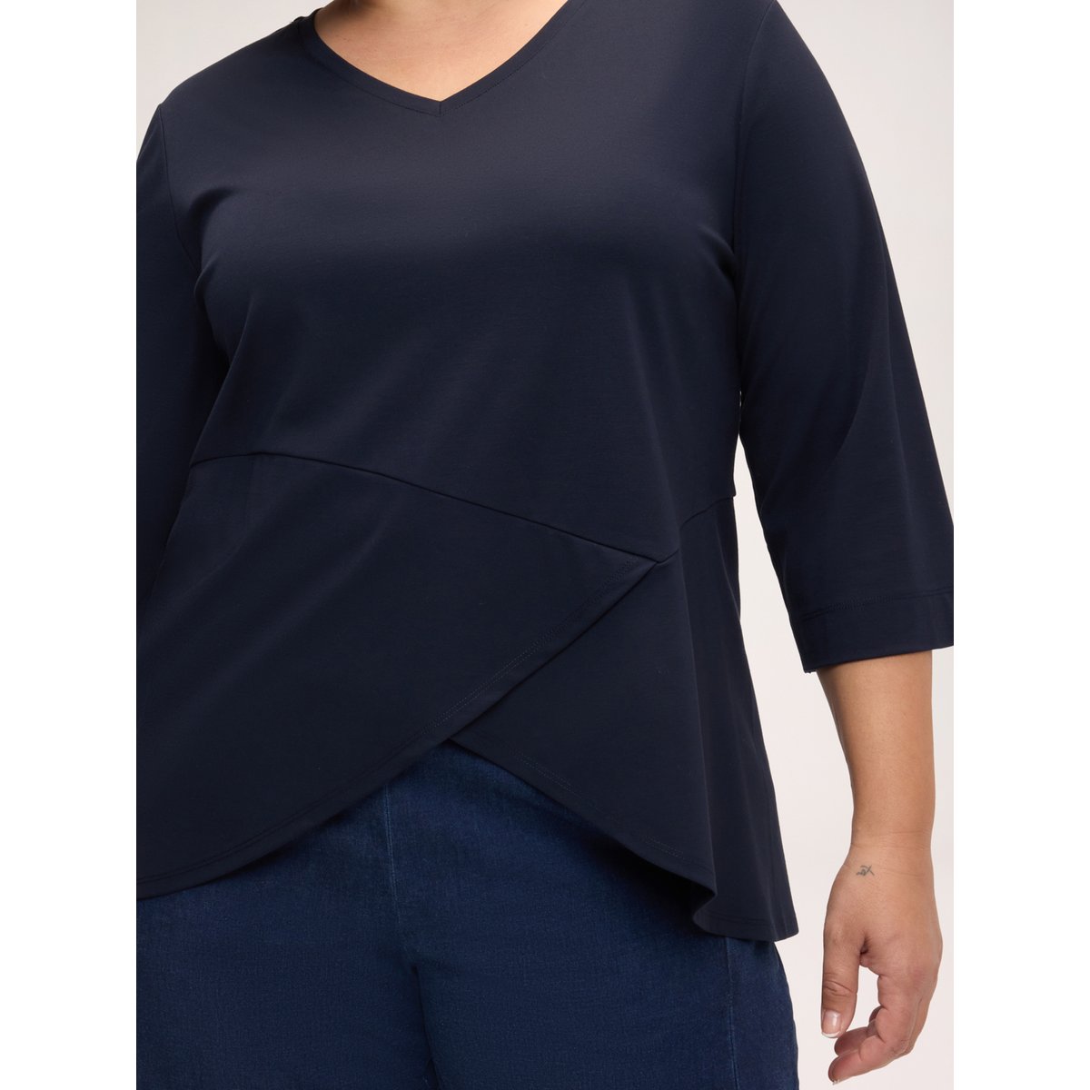T-shirt avec détail portefeuille bleu, FIORELLA RUBINO