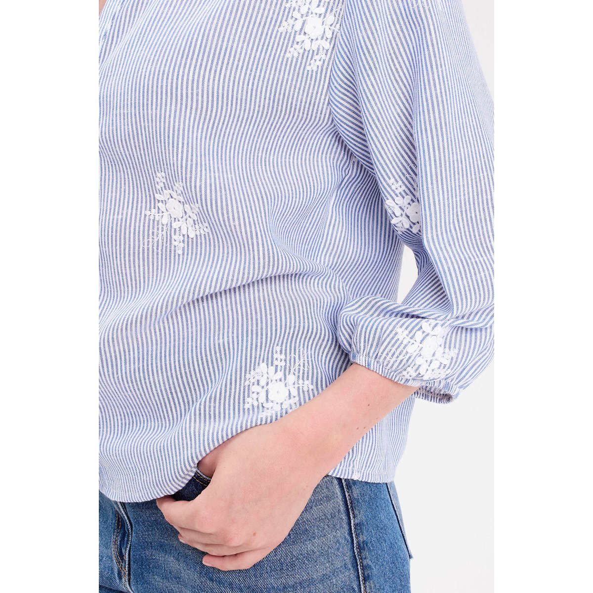 Blouse col tunisien blanc, CACHE CACHE