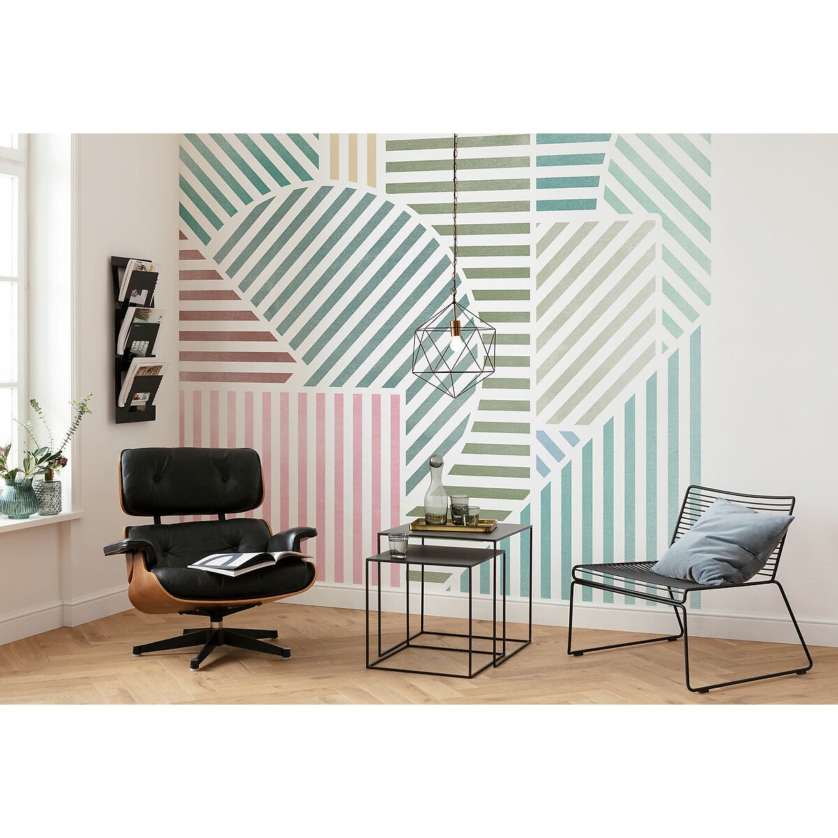 Papel de parede Jeux de Lignes Bonbon, INTERELIFE multicolor, INTERELIFE