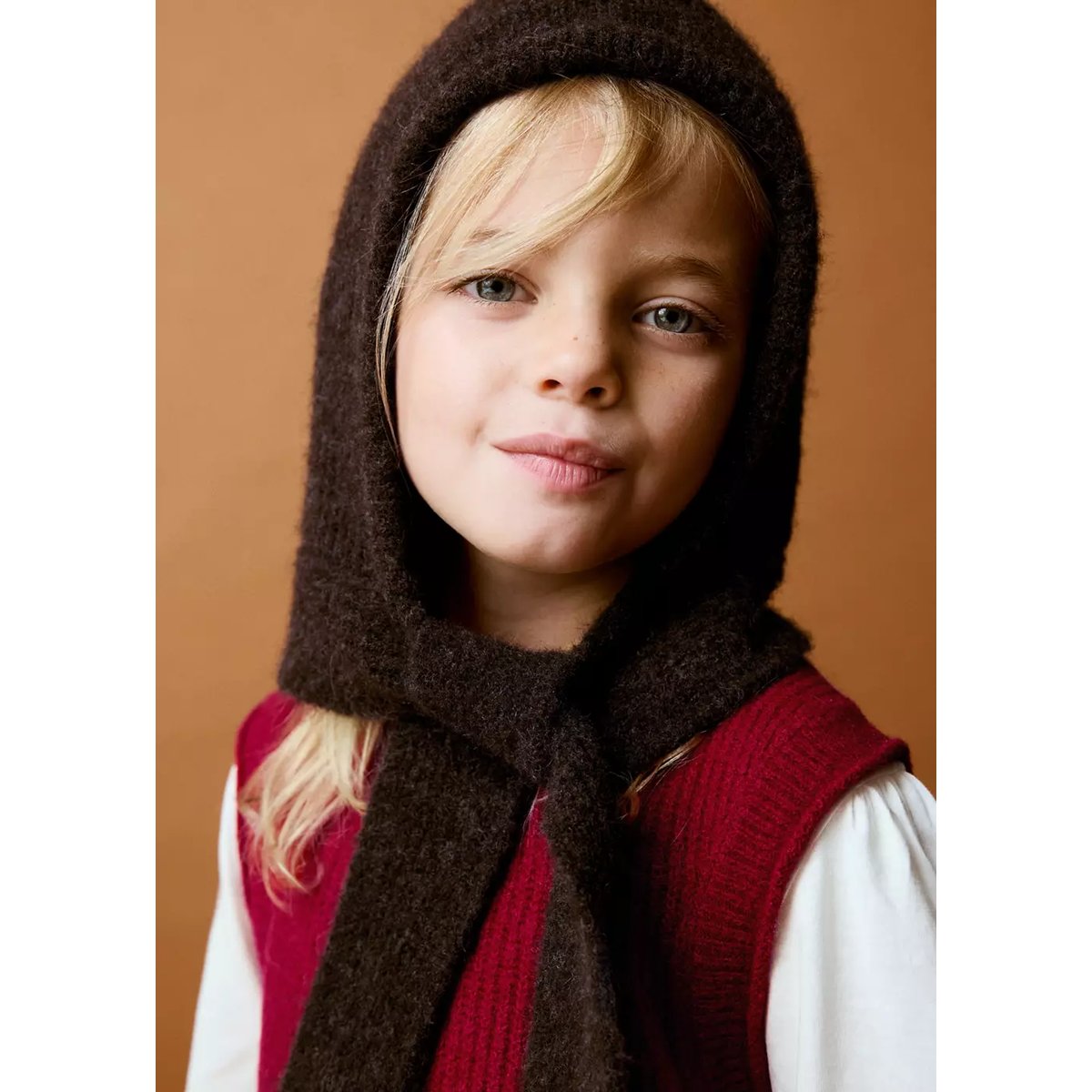 Bonnet en maille unie chocolat, MANGO BABY