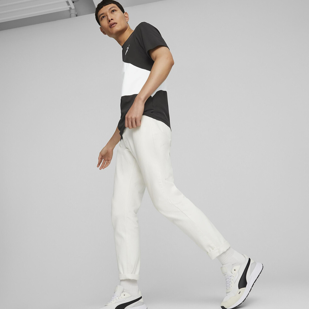 T-shirt manches courtes Power noir/blanc, PUMA