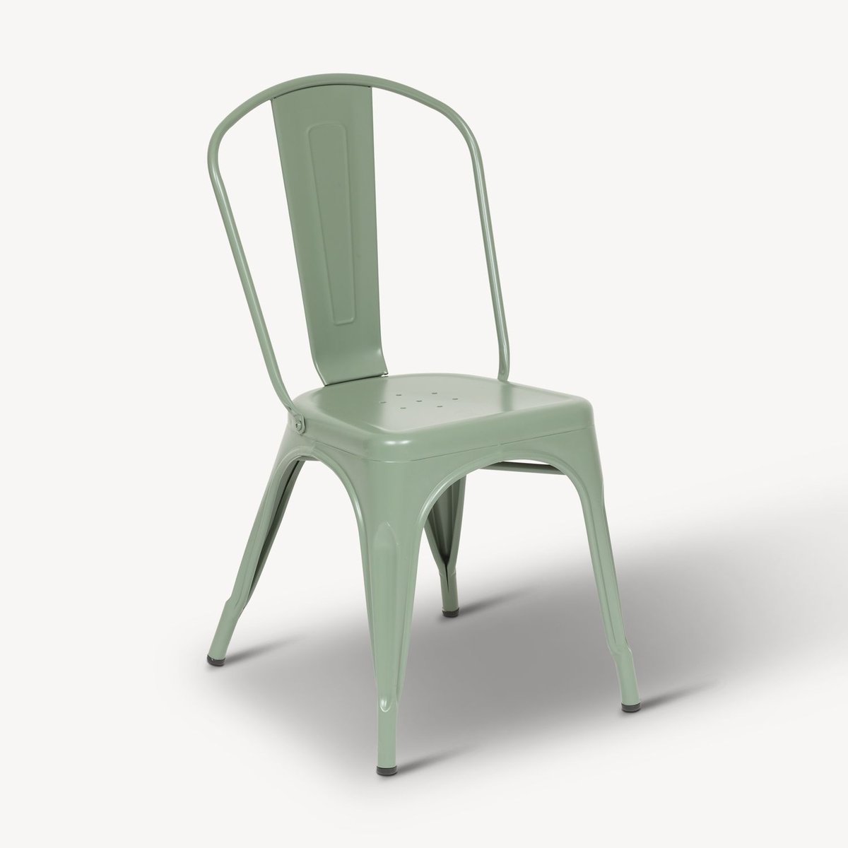 Chaise rétro en métal NIKO vert olive, ATMOSPHERA