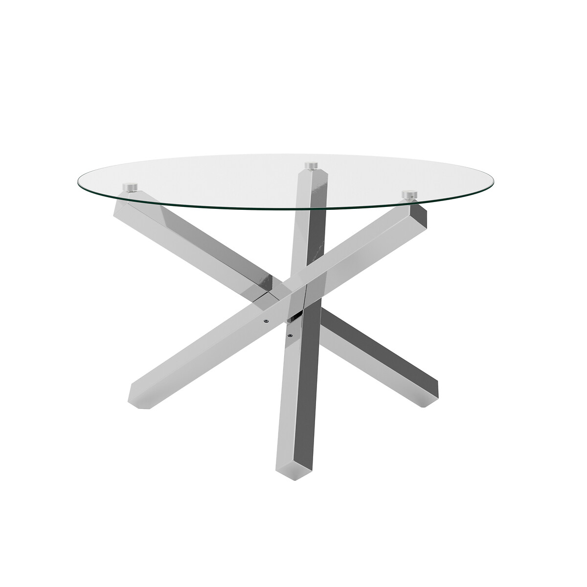 Calissa Round Glass & Chrome Dining Table (Seats 4) glass, SO'HOME