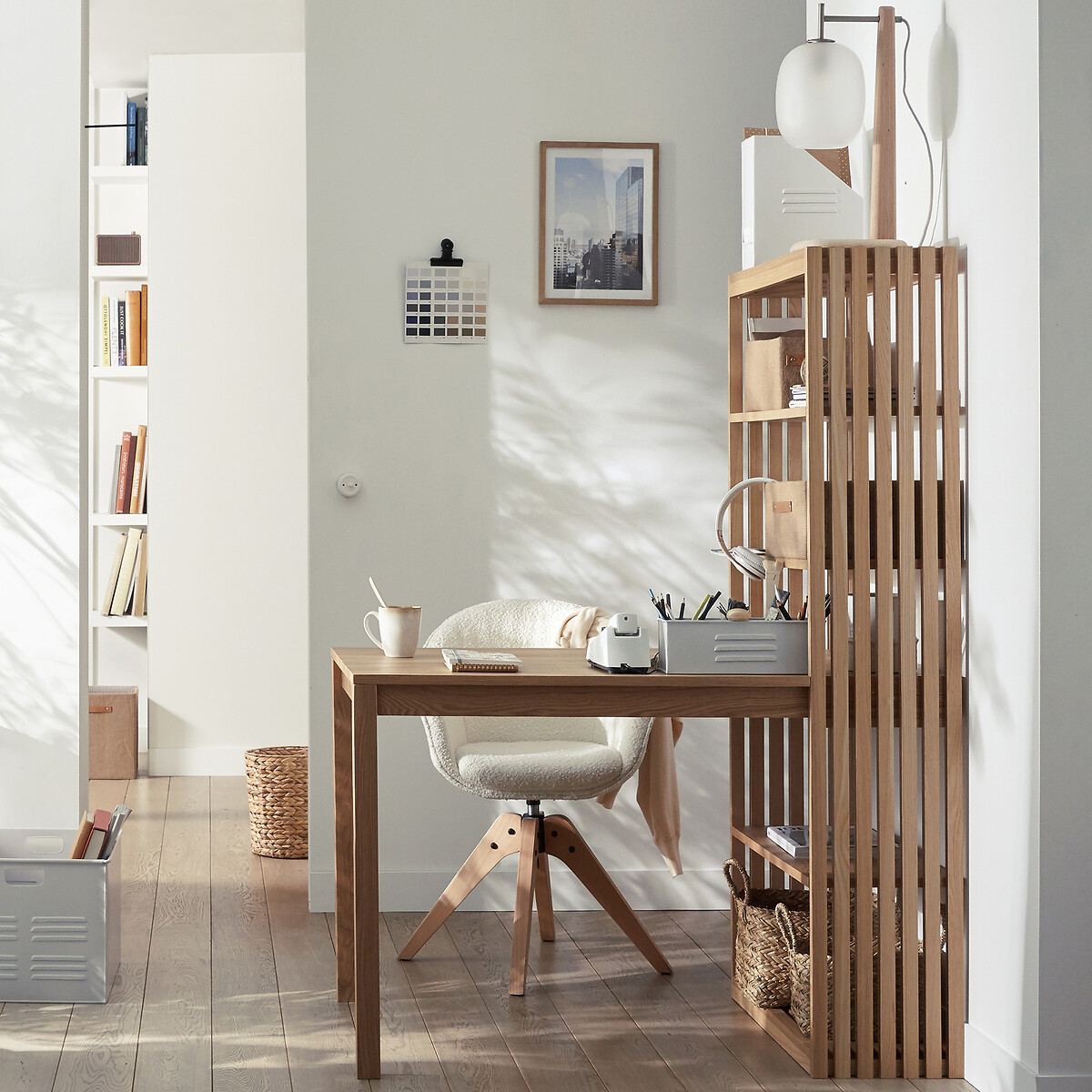 Escritorio con estantería reversible, Theonie natural, LA REDOUTE INTERIEURS