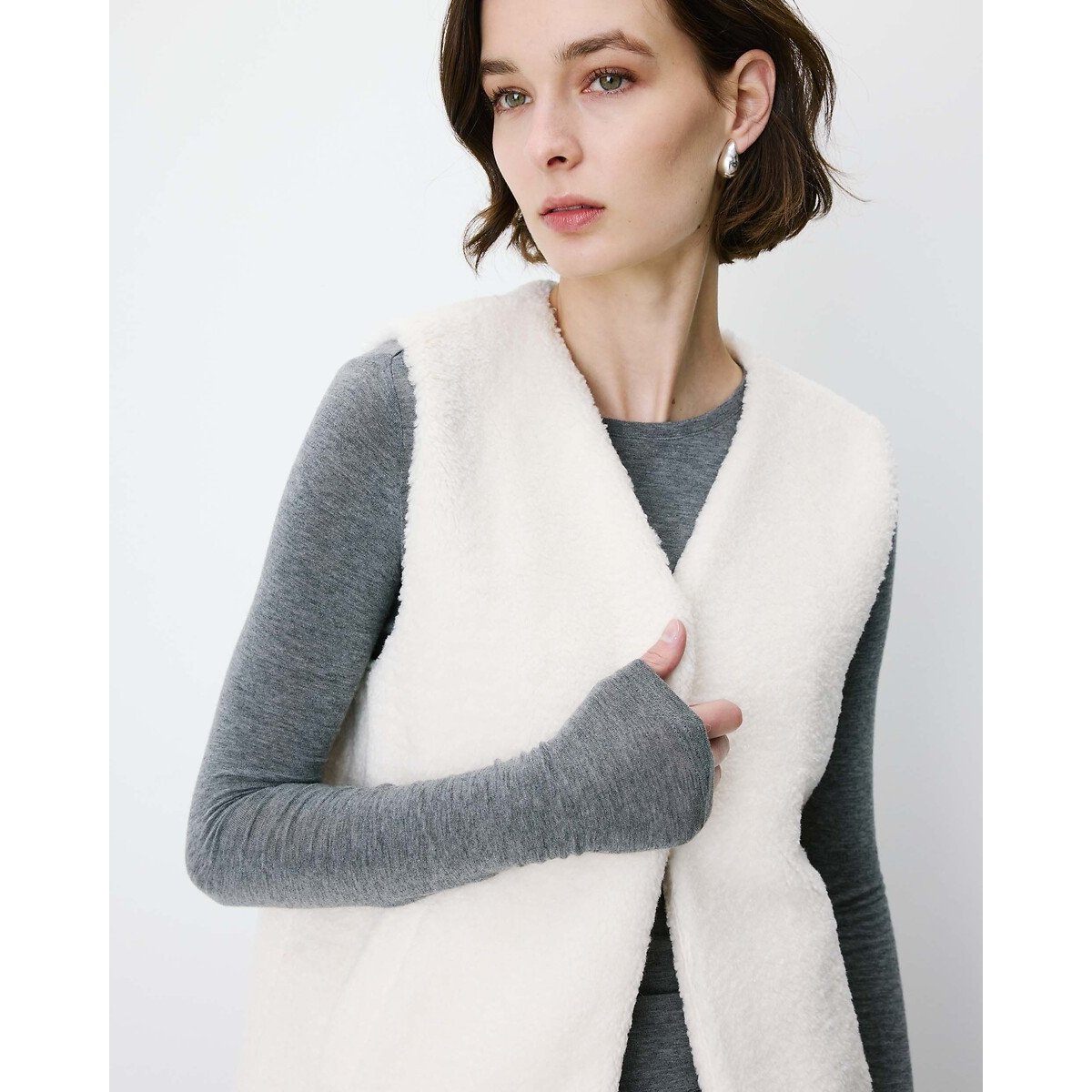 Veste sans manches, AVERY ecru, GRACE & MILA