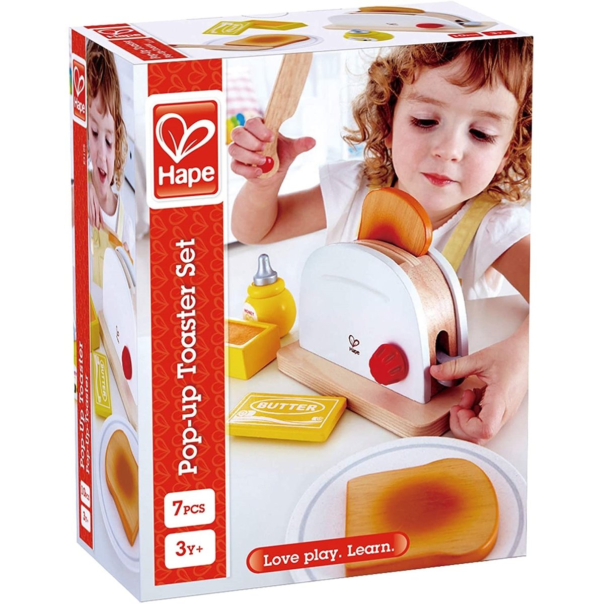 Grille pain en bois et accessoires jaune, blanc, gris, HAPE