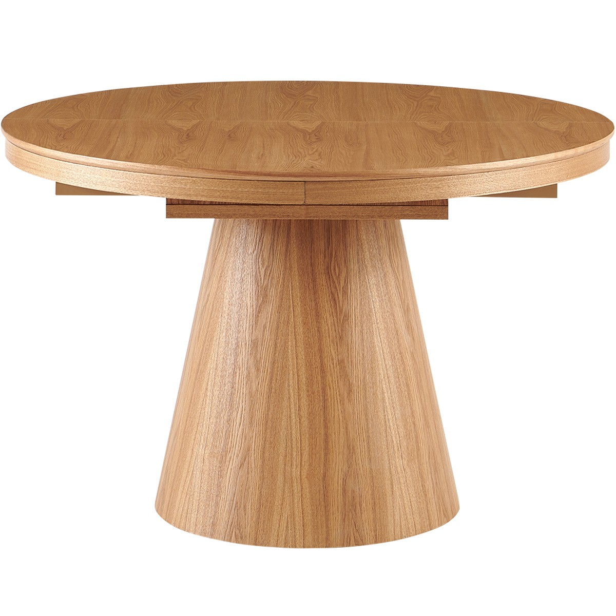Table à manger ronde extensible 4/6 couverts effet Chêne - TRENTO chêne clair, HOMIFAB