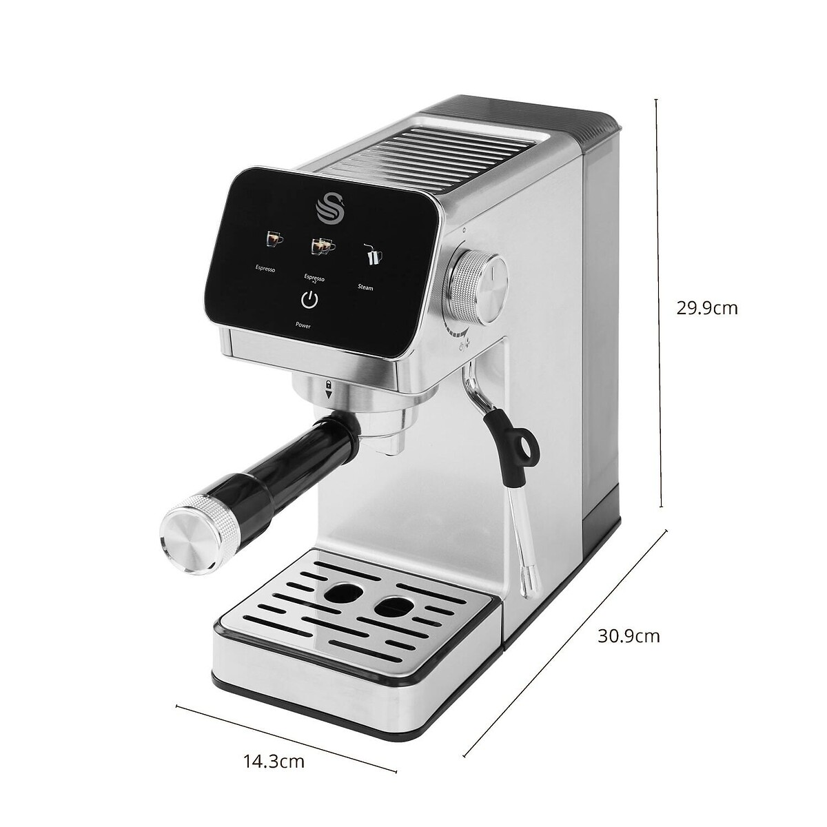 Digital Espresso Coffee Machine black, SWAN