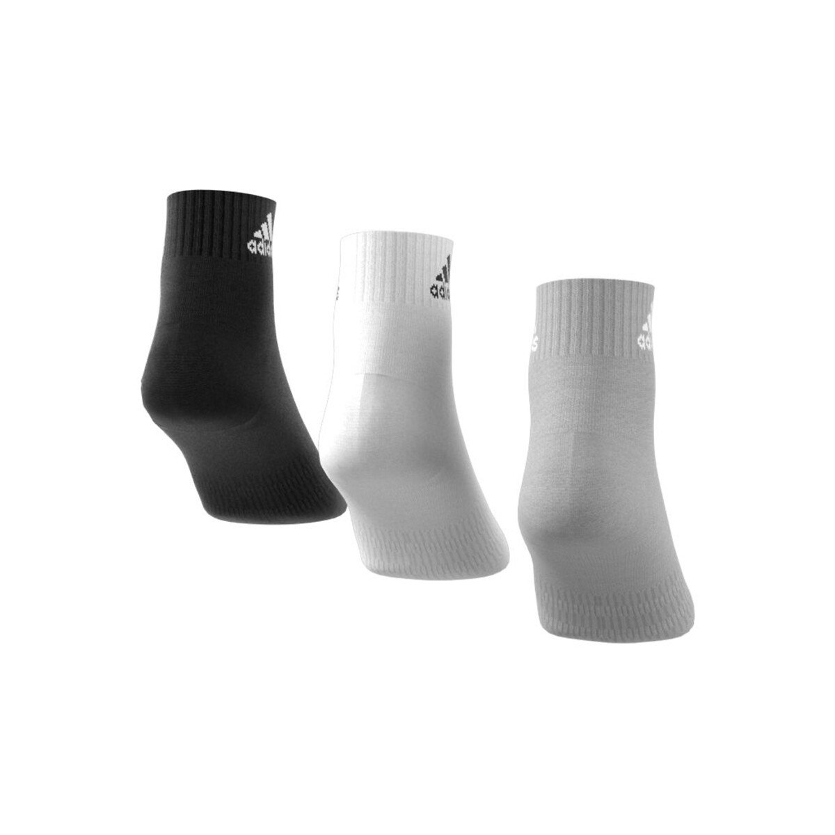 Pack of 3 Pairs of Sportswear Quilted Socks black + white + grey, adidas Performance