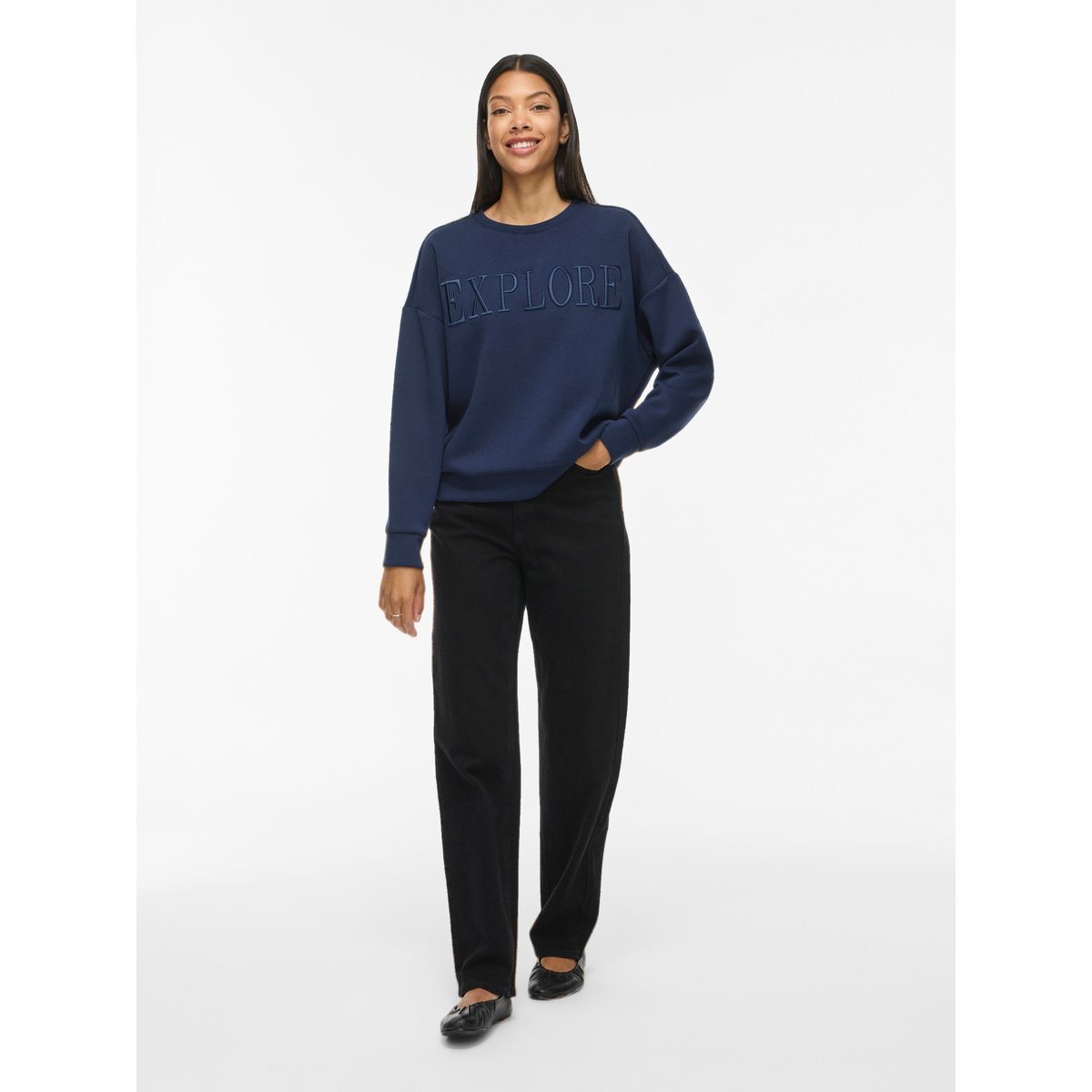 Sweat-Shirt À Manches Longues bleu - navy blazer1, VILA