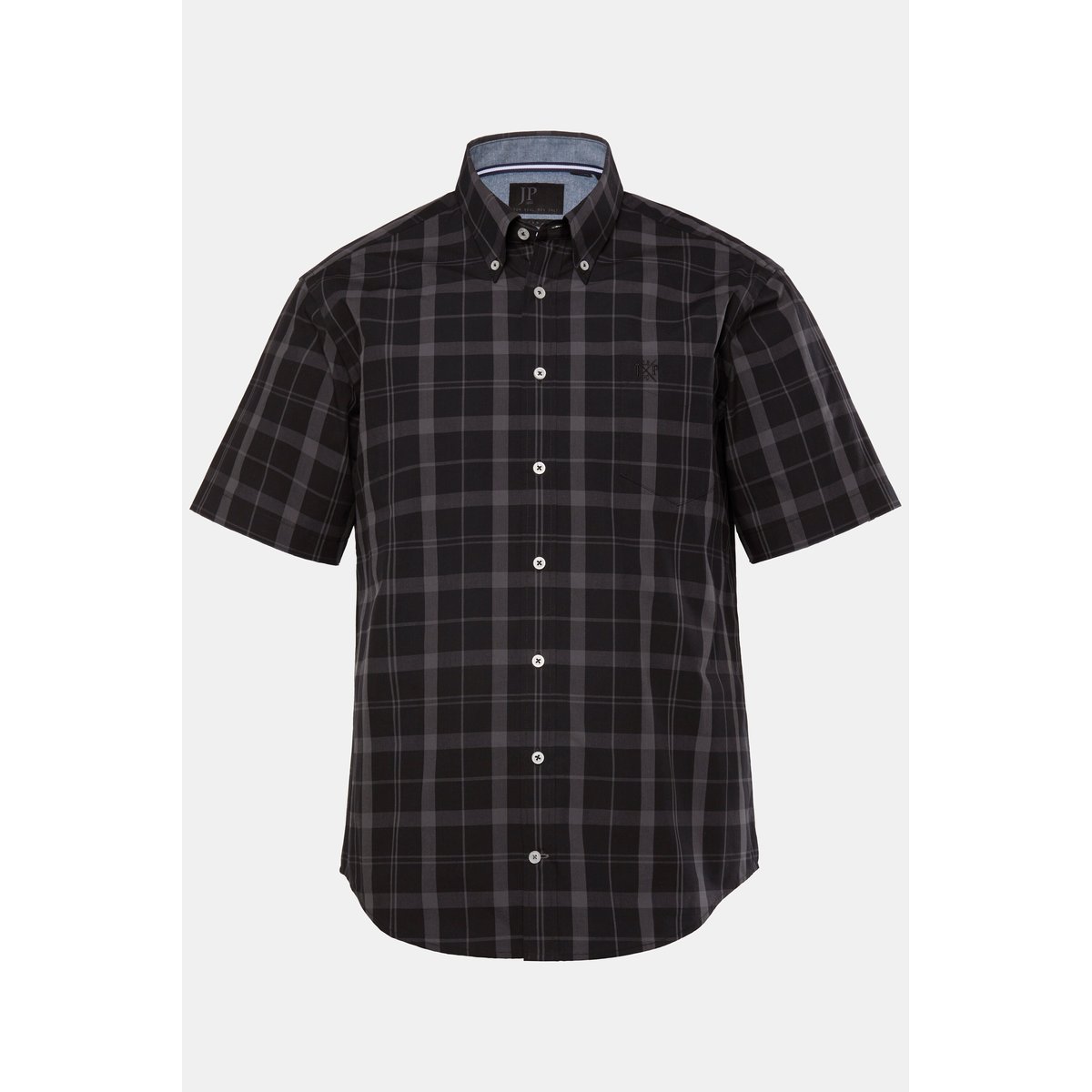 Chemise à carreaux. Manches courtes et col noir, JP1880