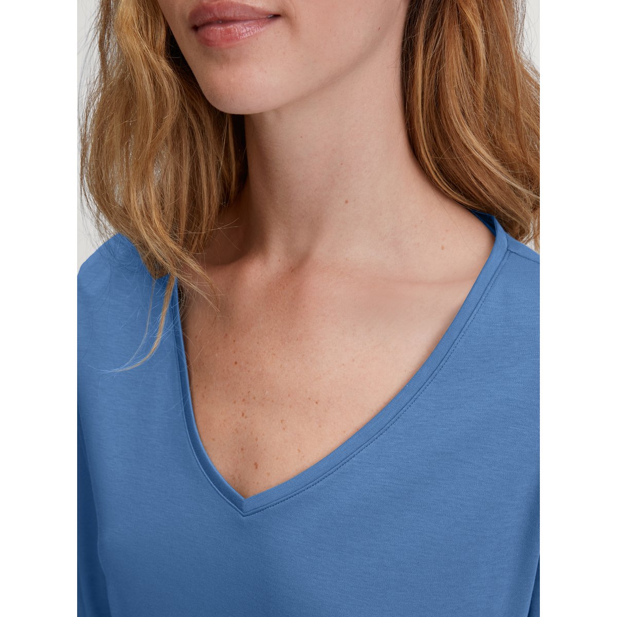 T-Shirt manches longues Coton FAVOURITES bleue, CALIDA
