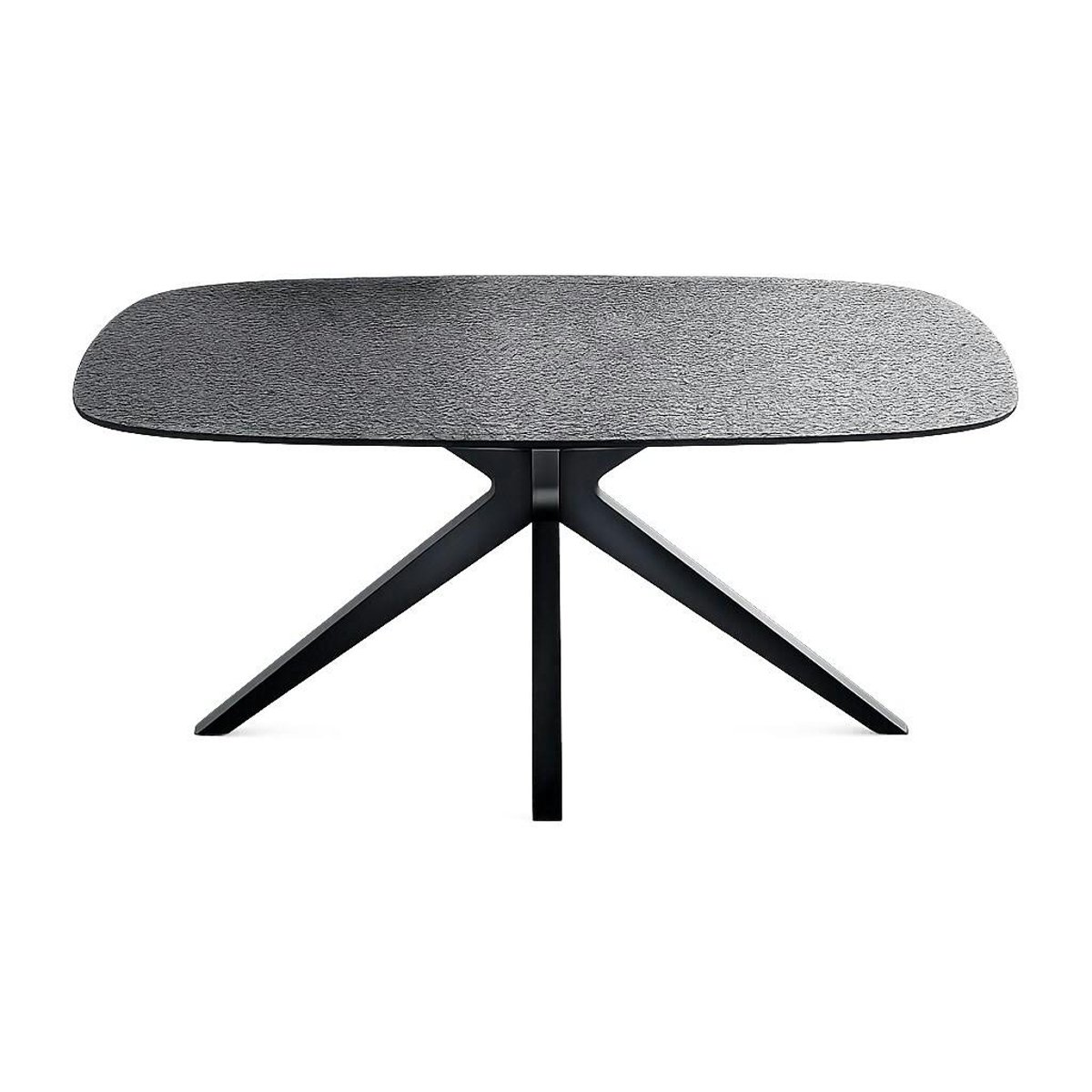 Table à manger design en verre ondulé 180 cm ALBA gris, PIER IMPORT