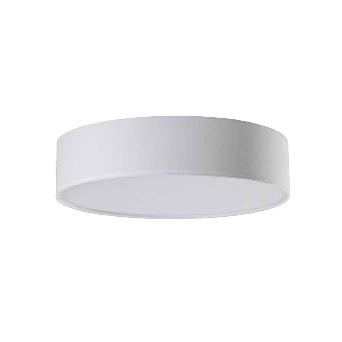 Plafonnier en textile scandinave, Sebatin blanc, nickel mat, LINDBY