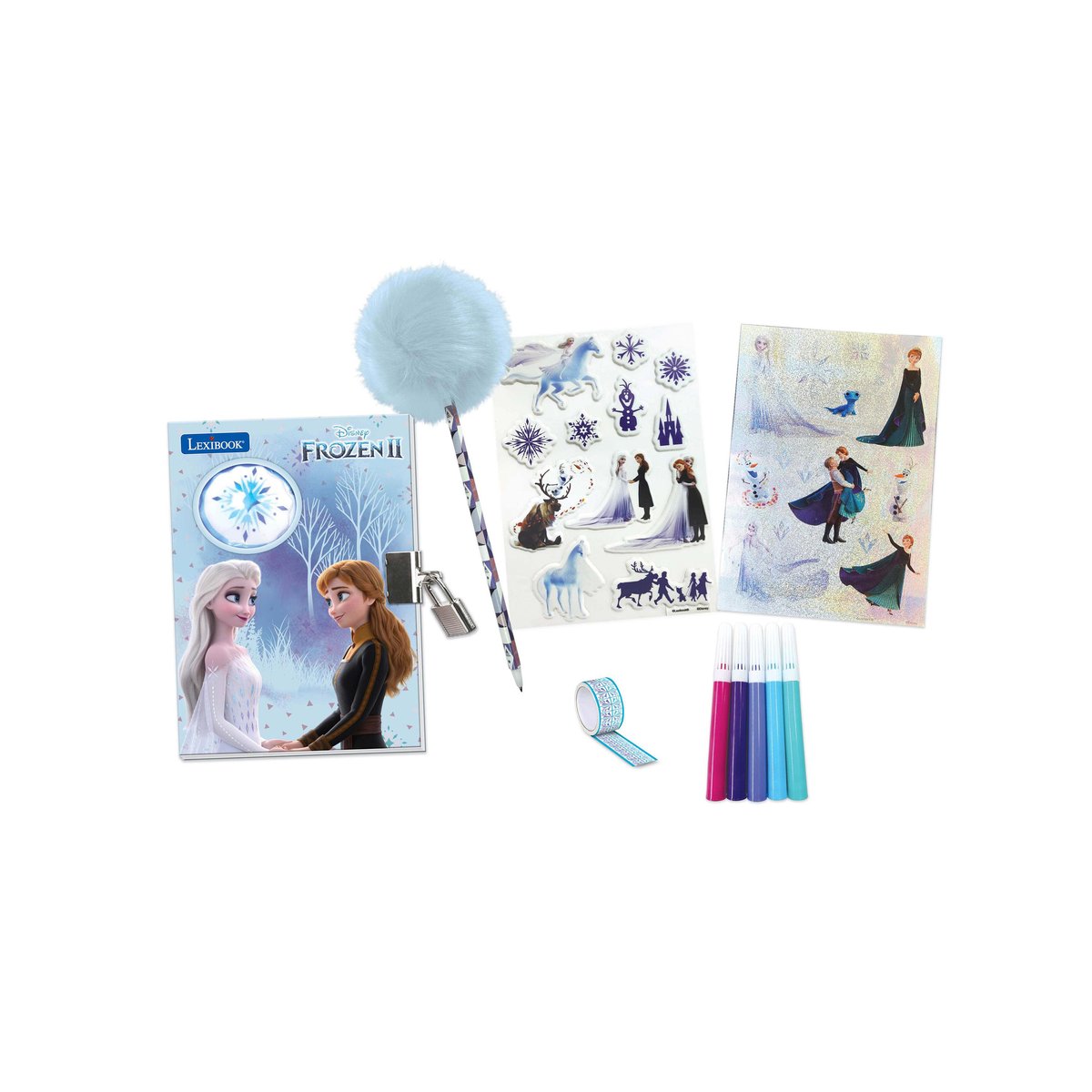 Journal Intime Electronique Reine des Neiges bleu, LEXIBOOK