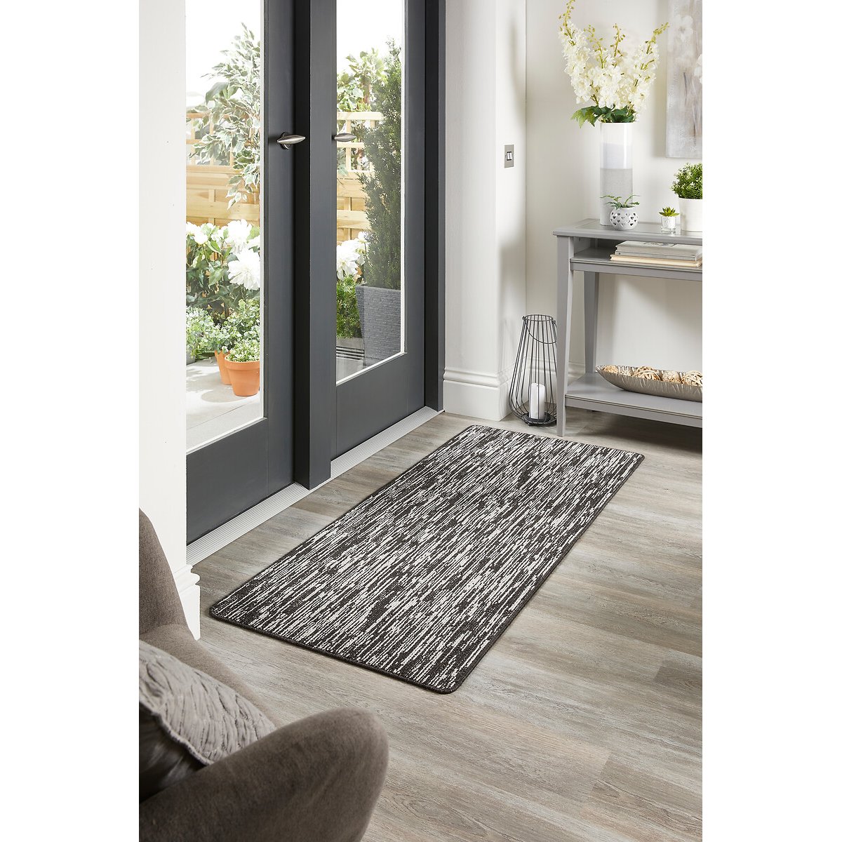 Broken Stripe Stain Resistant Runner charcoal, MY MAT
