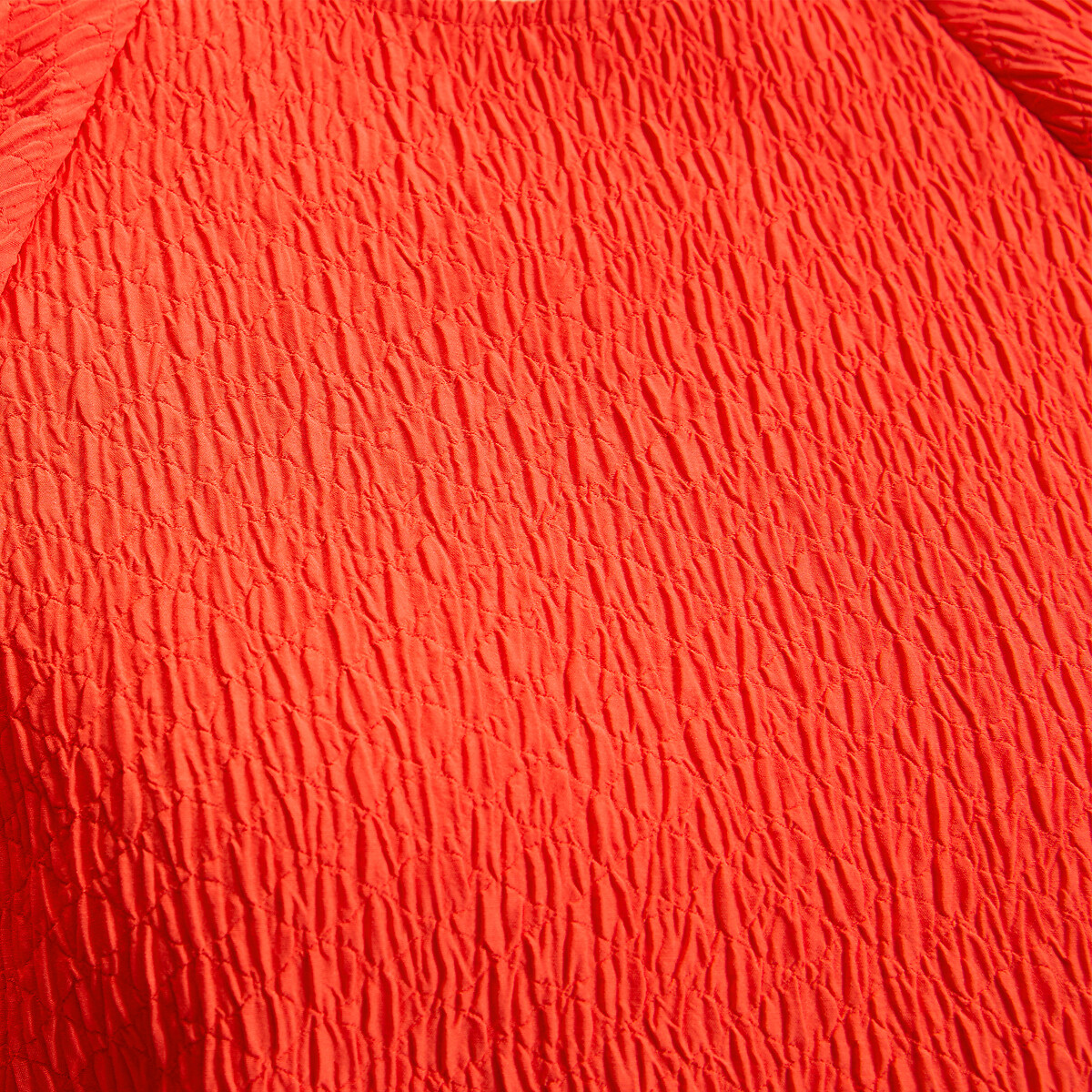 Short Puff Sleeve Mini Dress red orange, LA REDOUTE COLLECTIONS