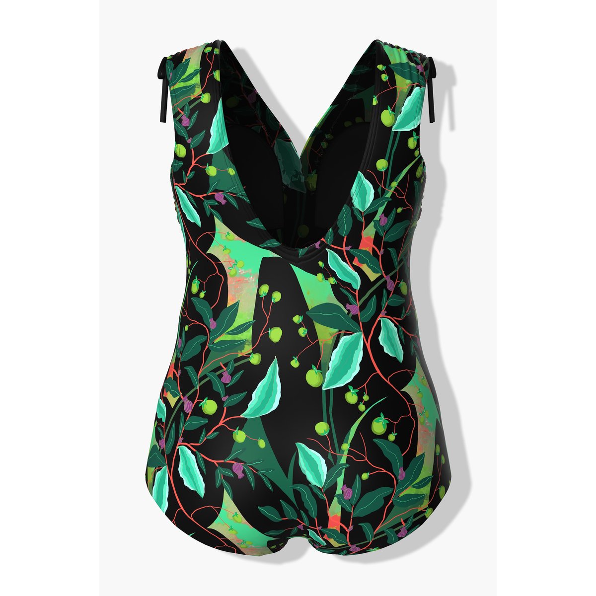 Maillot de bain à bonnets souples. Imprimé noir, ULLA POPKEN