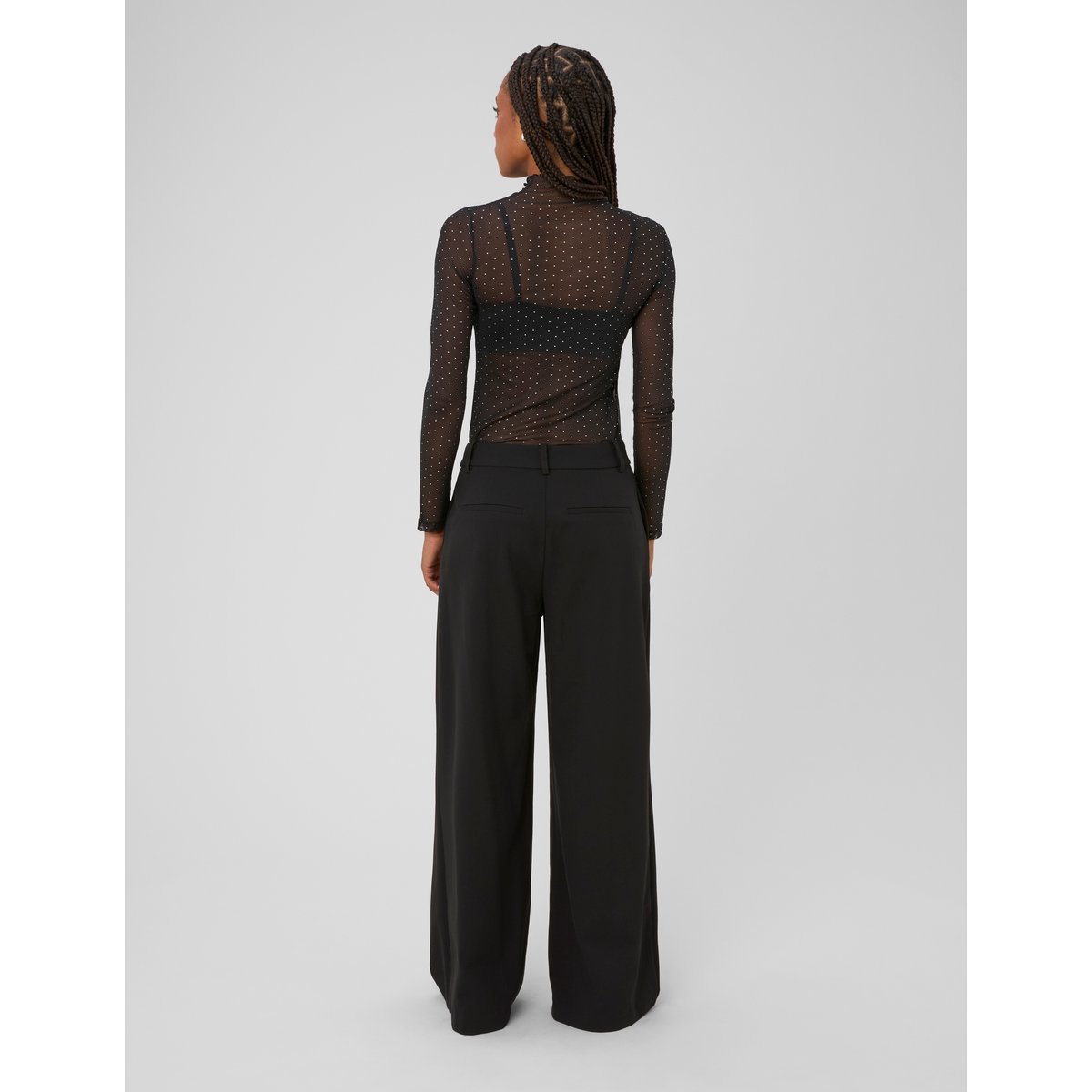 T-shirt résille strass noir, BZB