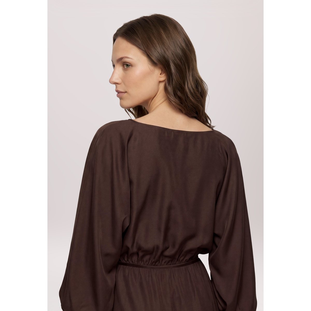Robe de cocktail à encolure bateau espresso brown, VERA MONT