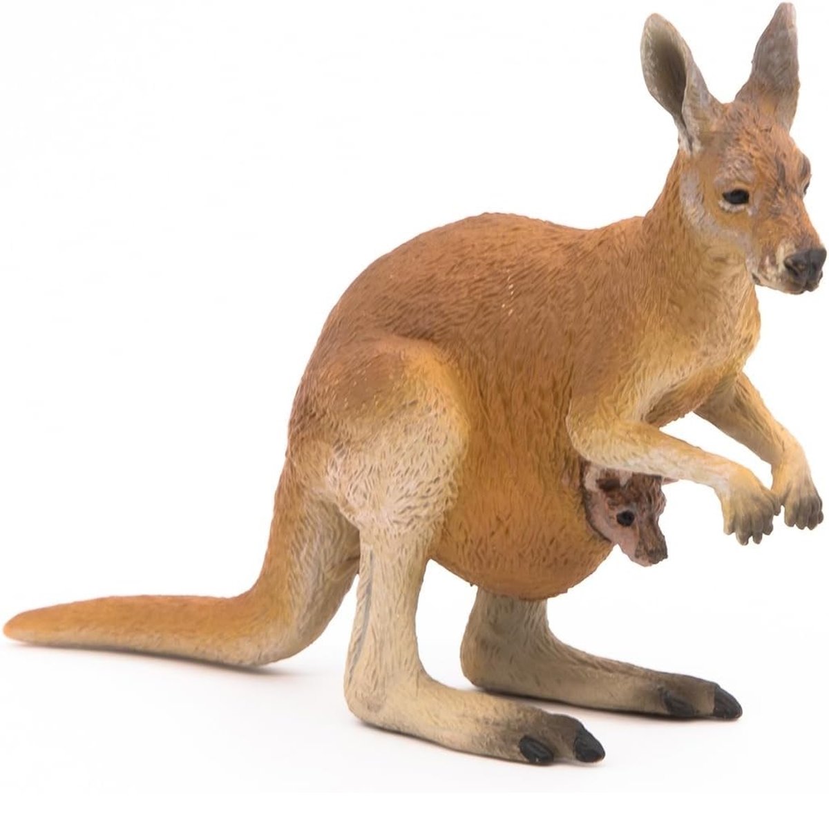 Figurine Kangourou et son bébé marron, PAPO