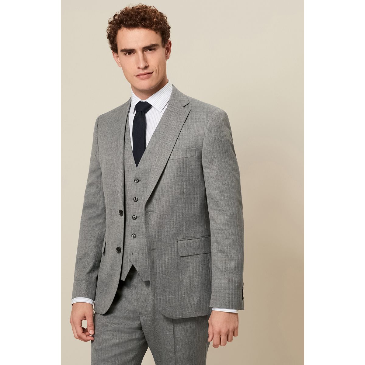 Veste de costume coupe slim gris clair, NEXT