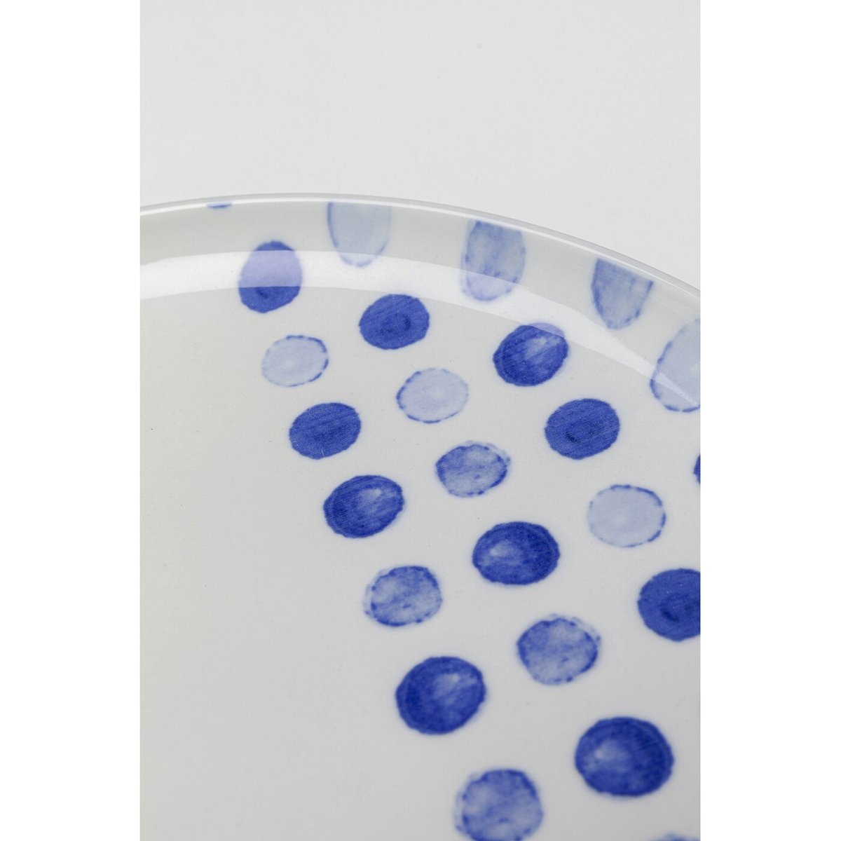 Lot de 4 assiettes plates à pois, PARTITO blanc, KARE DESIGN
